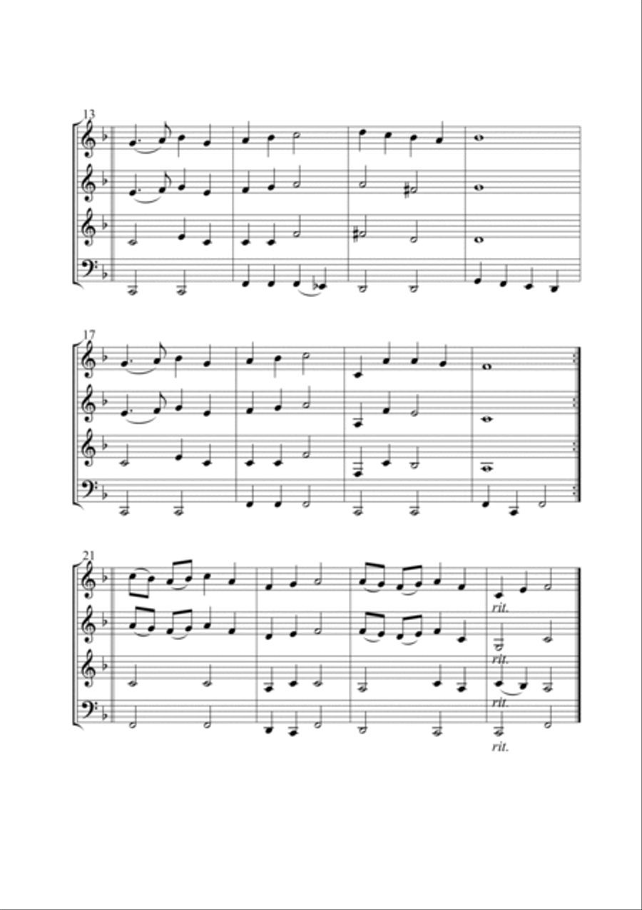 Merry Christmas everywhere (Fröhliche Weihnacht überall) for French Horn Quartet Brass Quartet scores gallery preview page 3