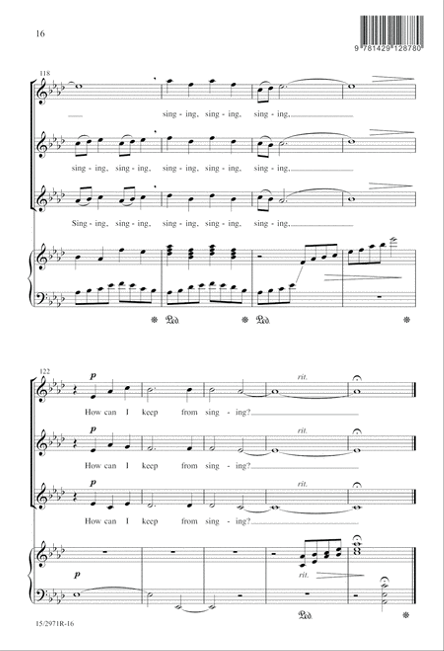 How Can I Keep From Singing? SSA scores gallery preview page 16