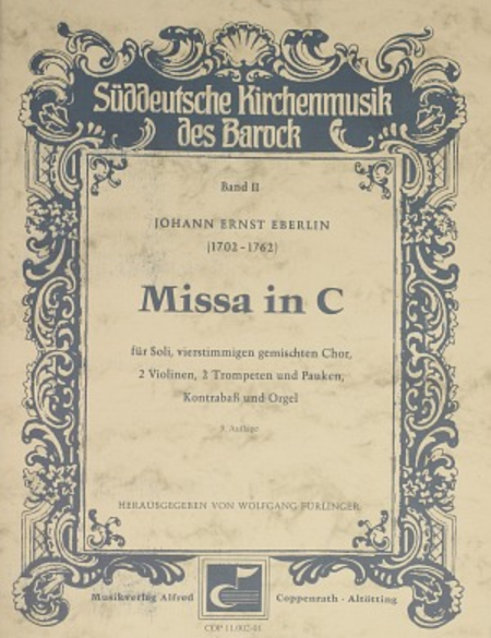 Mass in C (Missa in C) by Johann Ernst Eberlin Double Bass - Sheet Music