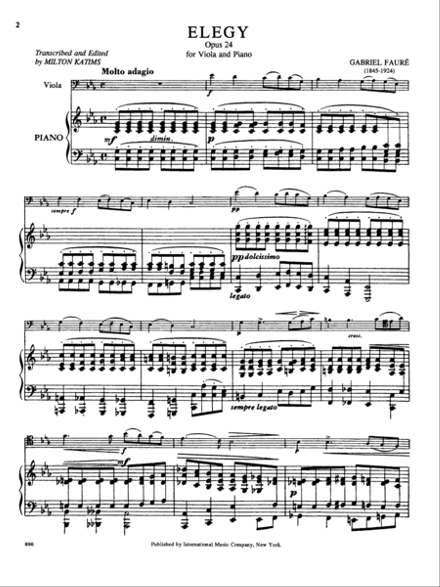 Elegy, Opus 24 Piano Accompaniment scores gallery preview page 2