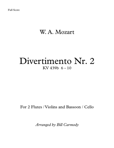 Mozart Divertimento Nr 2 concert pitch
