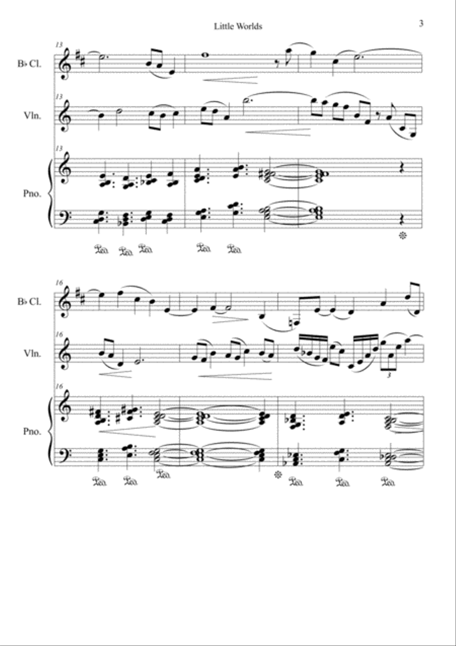 Little Worlds for Clarinet, Violin and Piano Small Ensemble scores gallery preview page 3