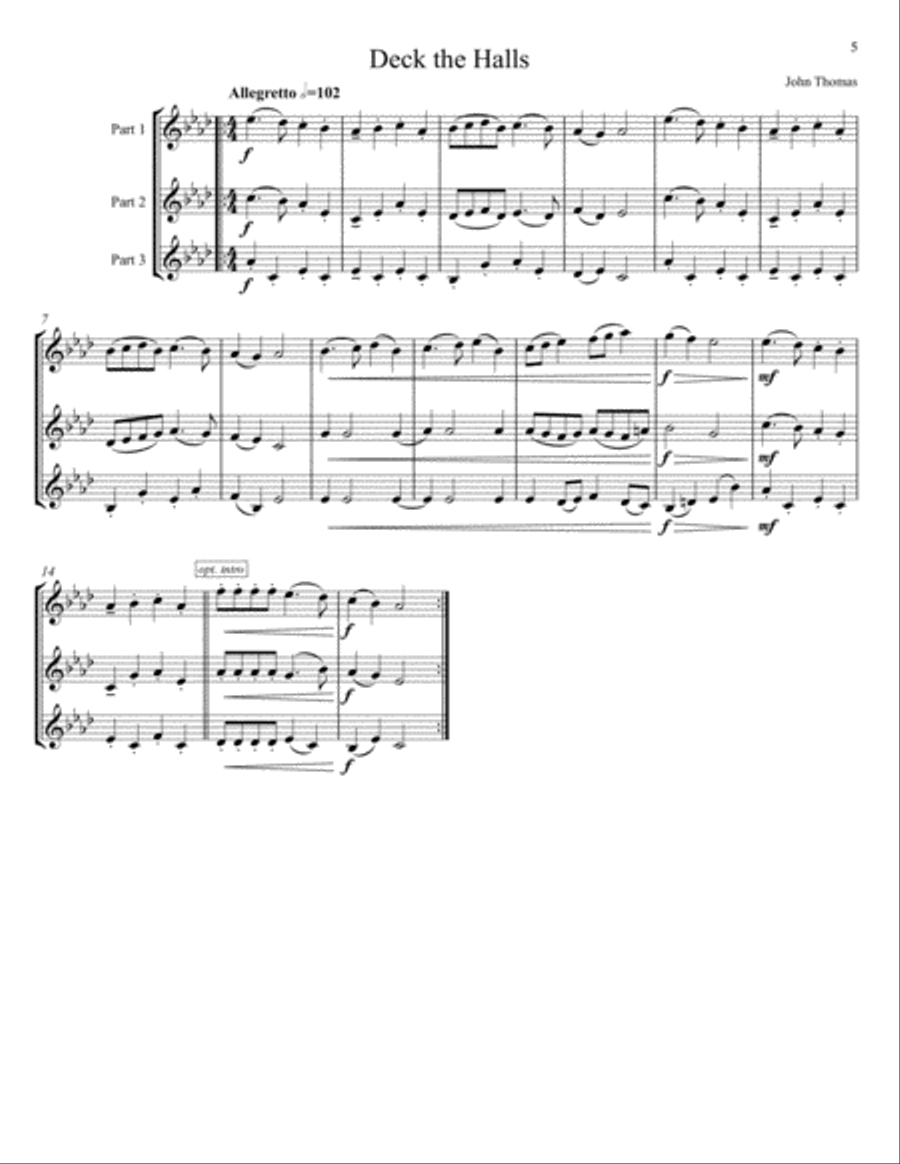 Twenty Christmas Carols for Flexible Brass Trio Brass Trio scores gallery preview page 5