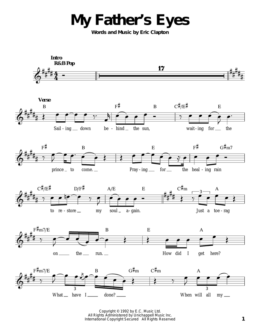 My Father's Eyes Voice scores gallery preview page 1