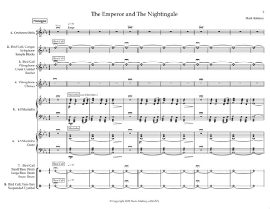 The Emperor and The Nightingale Percussion Octet Percussion Ensemble scores gallery preview page 3