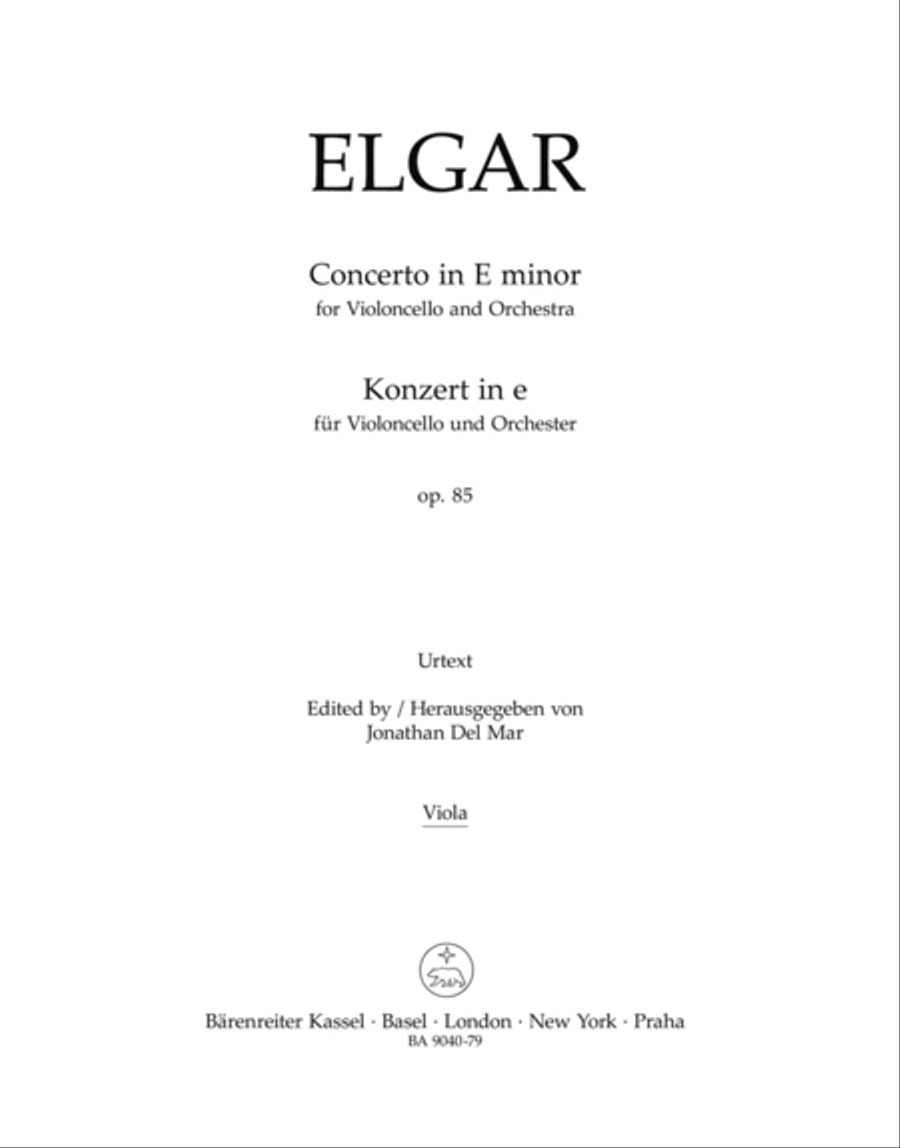 Concerto for Violoncello and Orchestra in E minor, op. 85 School and Community scores gallery preview page 1