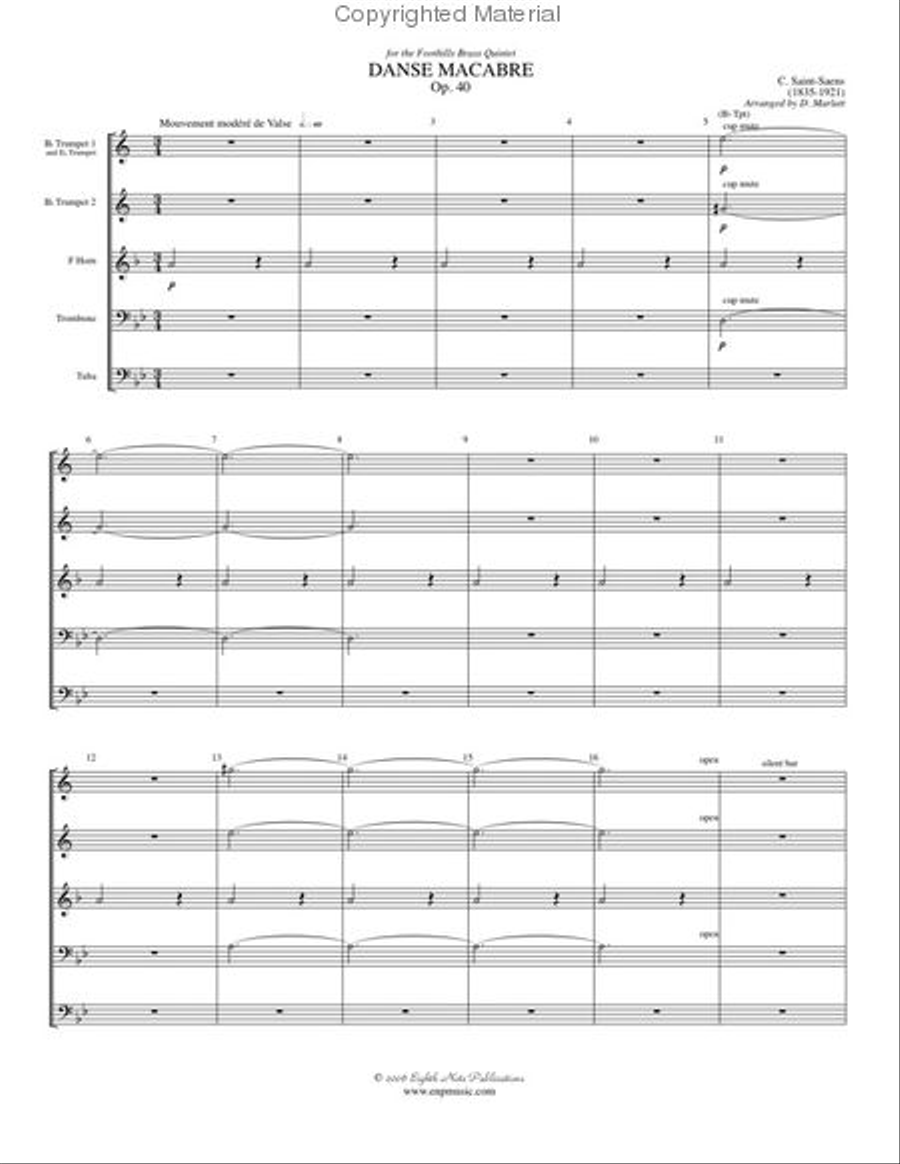 Danse Macabre Brass Quintet scores gallery preview page 2