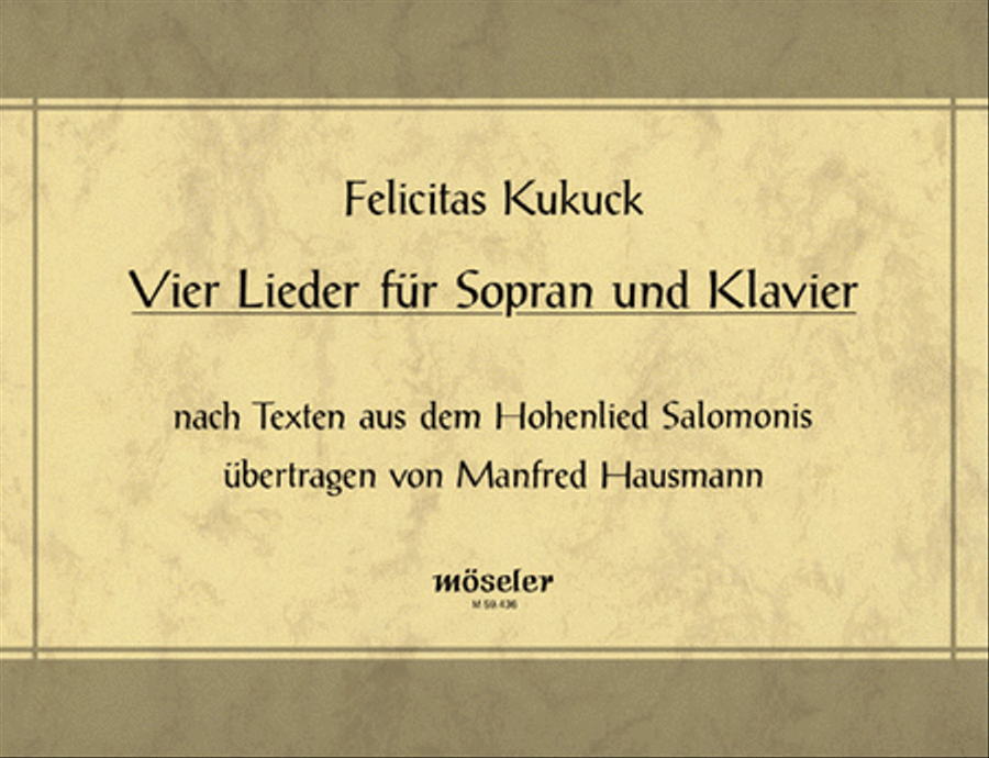 Vier Lieder Voice Solo scores gallery preview page 1