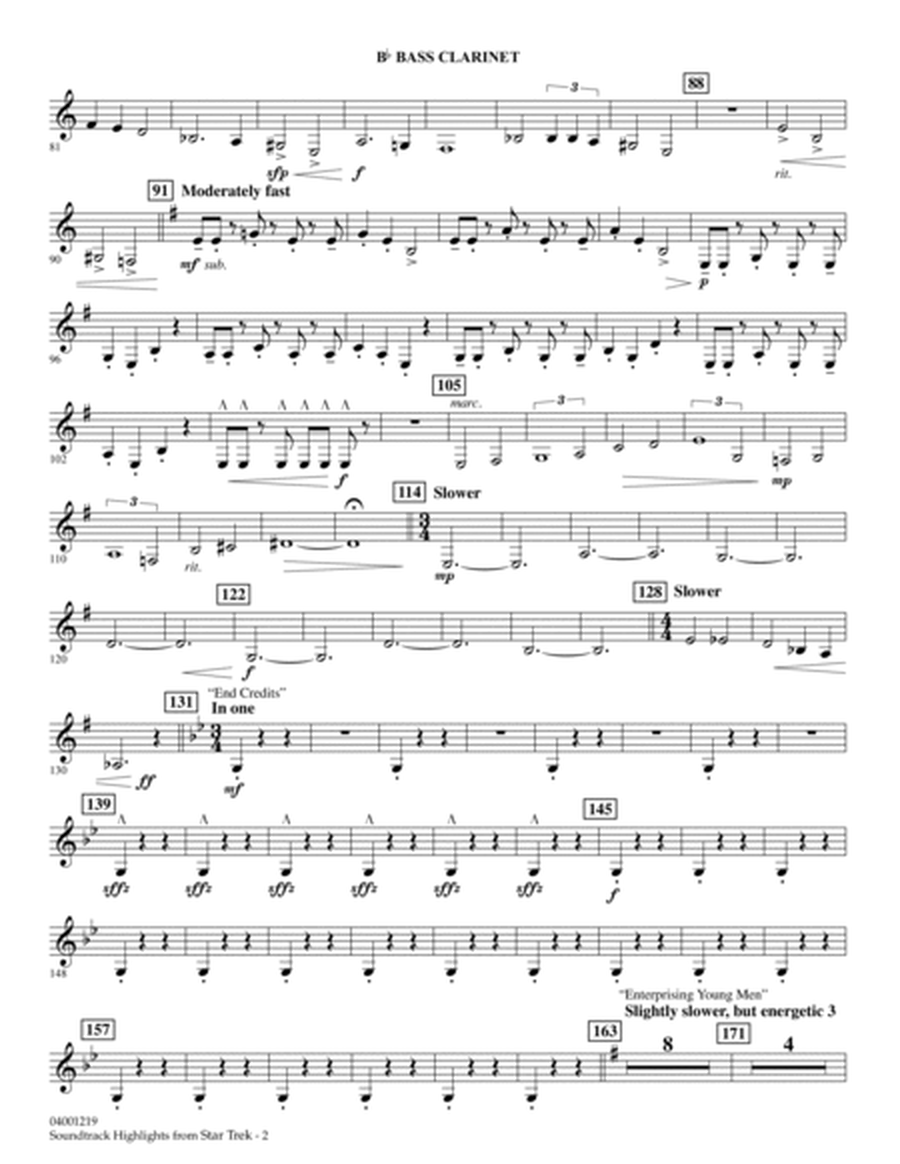 Star Trek - Soundtrack Highlights - Bb Bass Clarinet