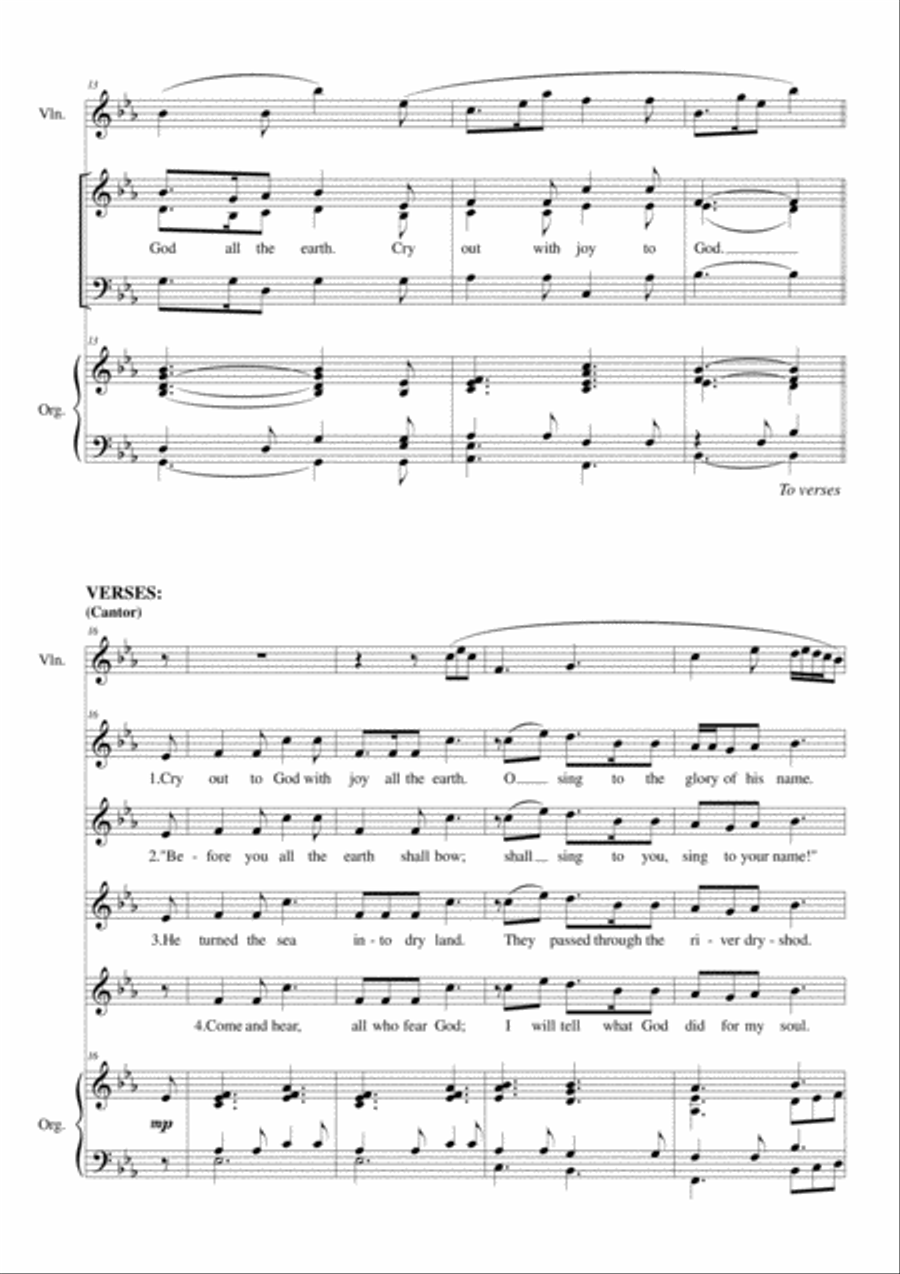 Psalm 66: Cry Out with Joy to God 3-Part scores gallery preview page 3