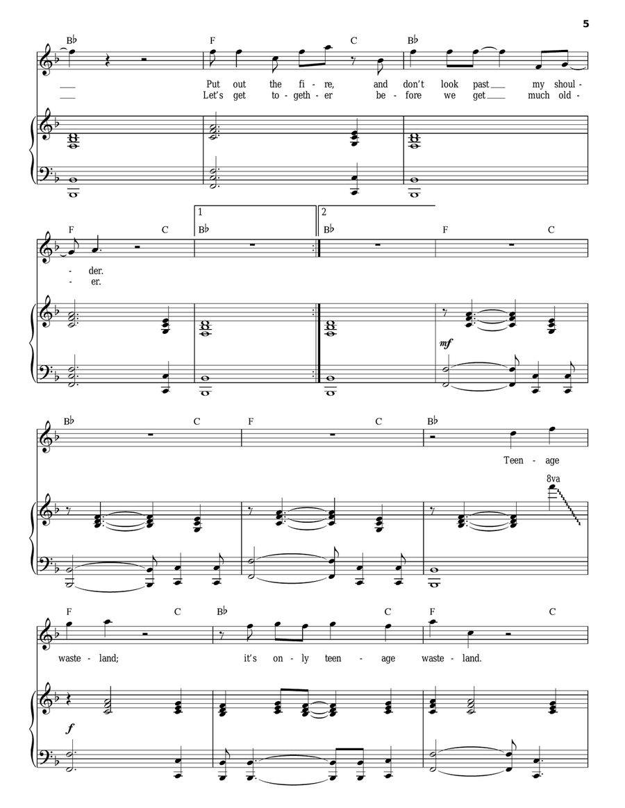 Baba O'Riley Piano scores gallery preview page 5