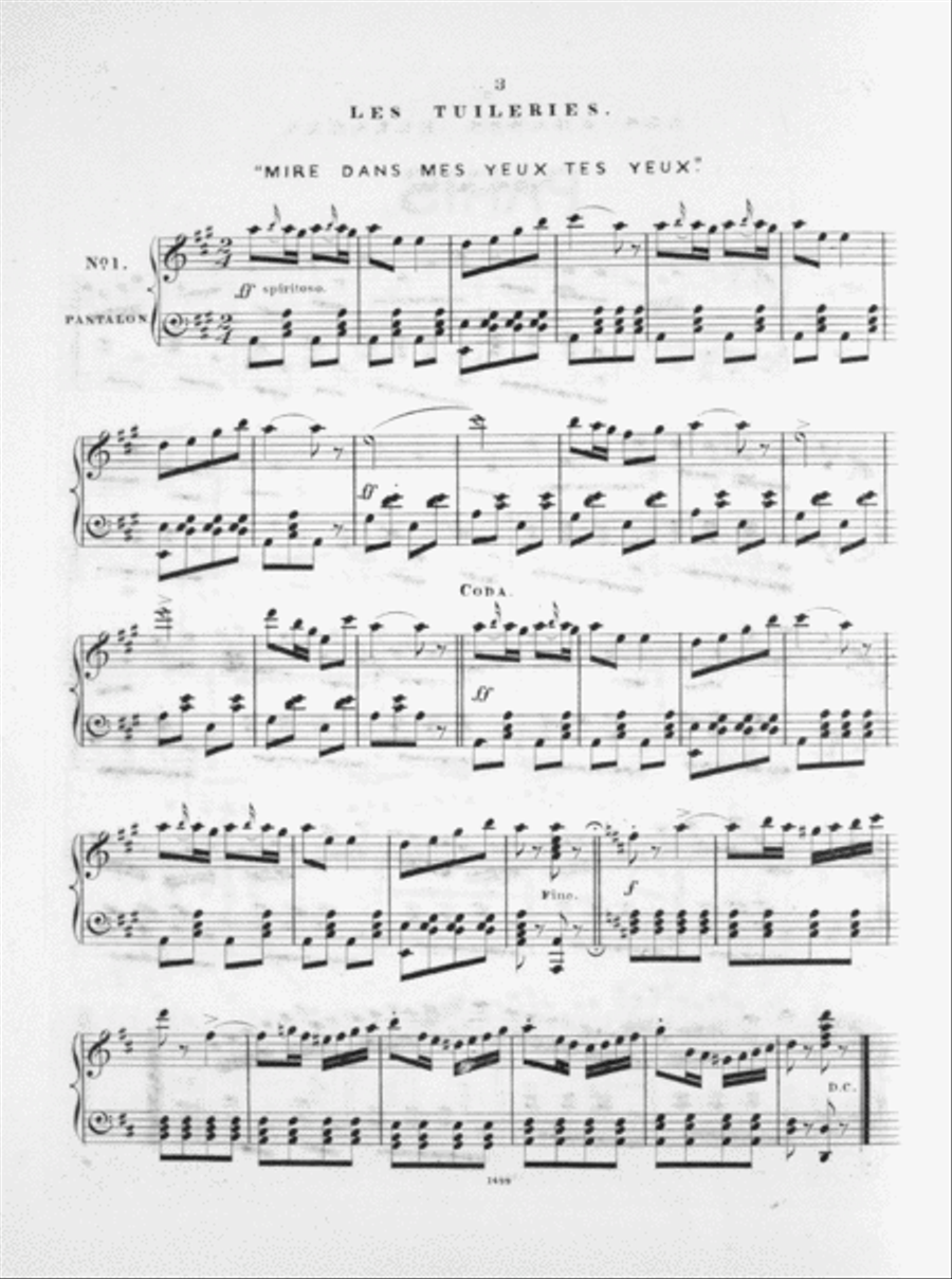 Paris. Quadrille on Popular French Air Piano Solo scores gallery preview page 3