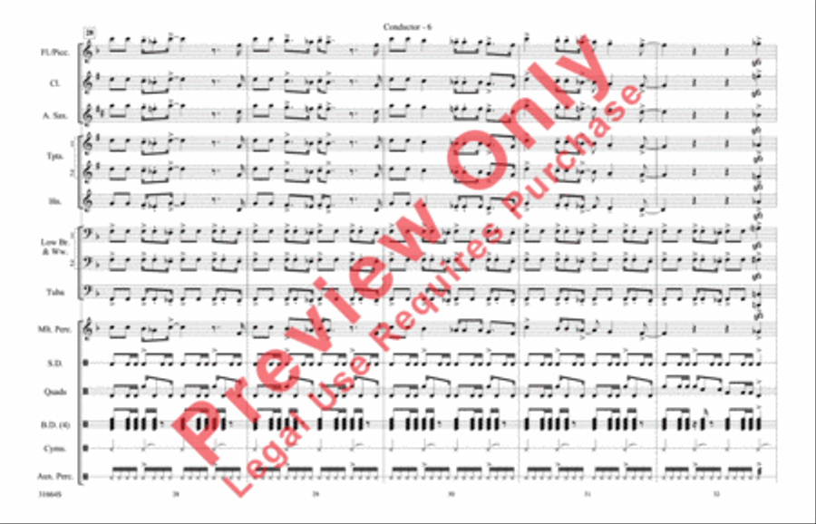Immigrant Song (score only) Marching Band scores gallery preview page 7