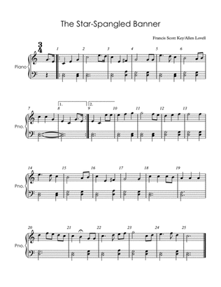 The Star Spangled Banner (Easy Piano)