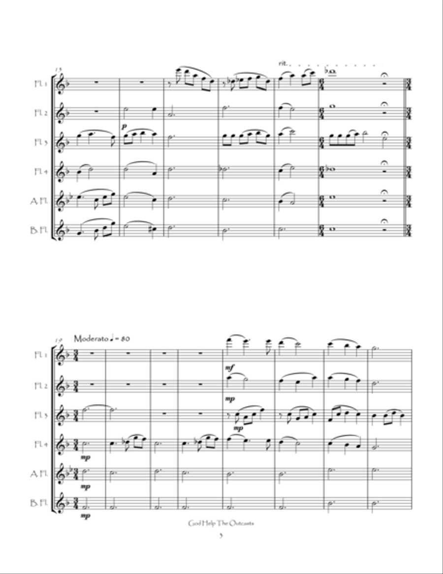 God Help The Outcasts God Help The Outcasts Flute Choir scores gallery preview page 5