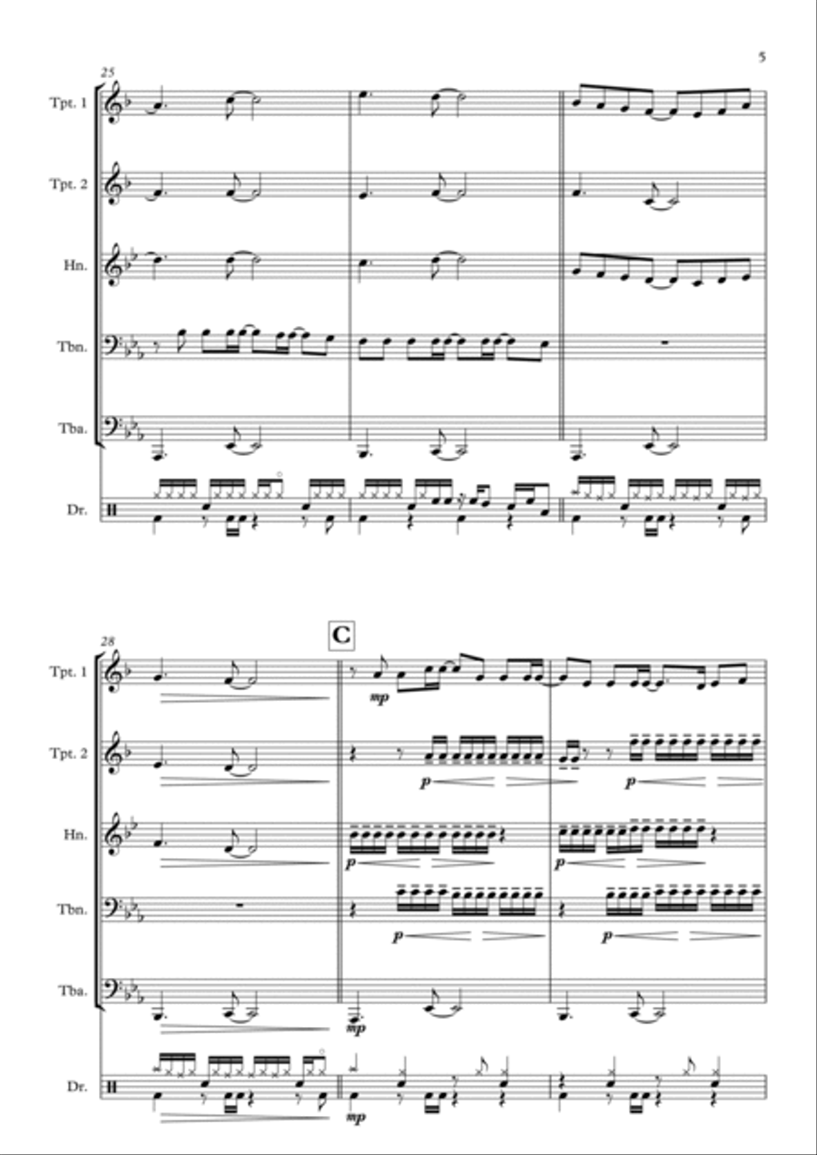 Anti-hero Anti-hero Brass Quintet scores gallery preview page 5