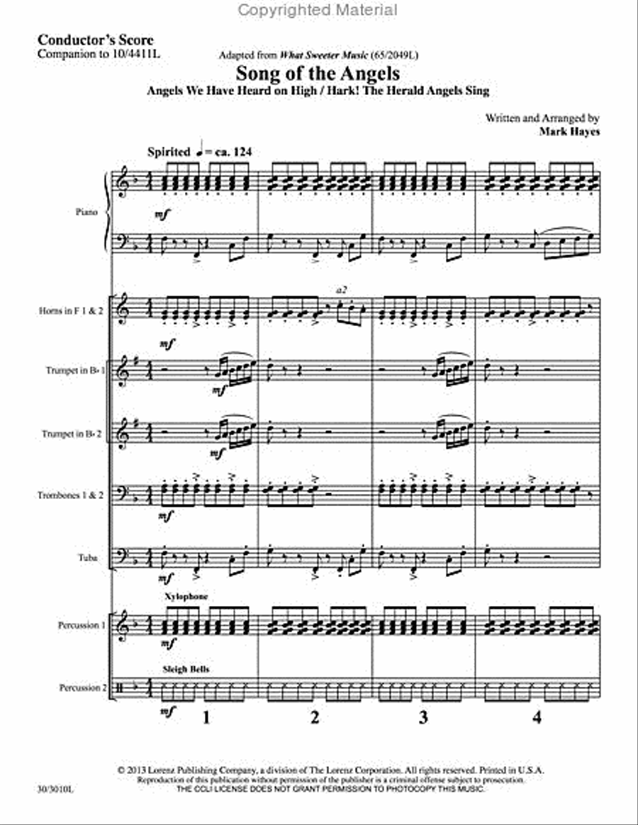 Song of the Angels - Brass and Percussion Score and Parts Choir scores gallery preview page 2