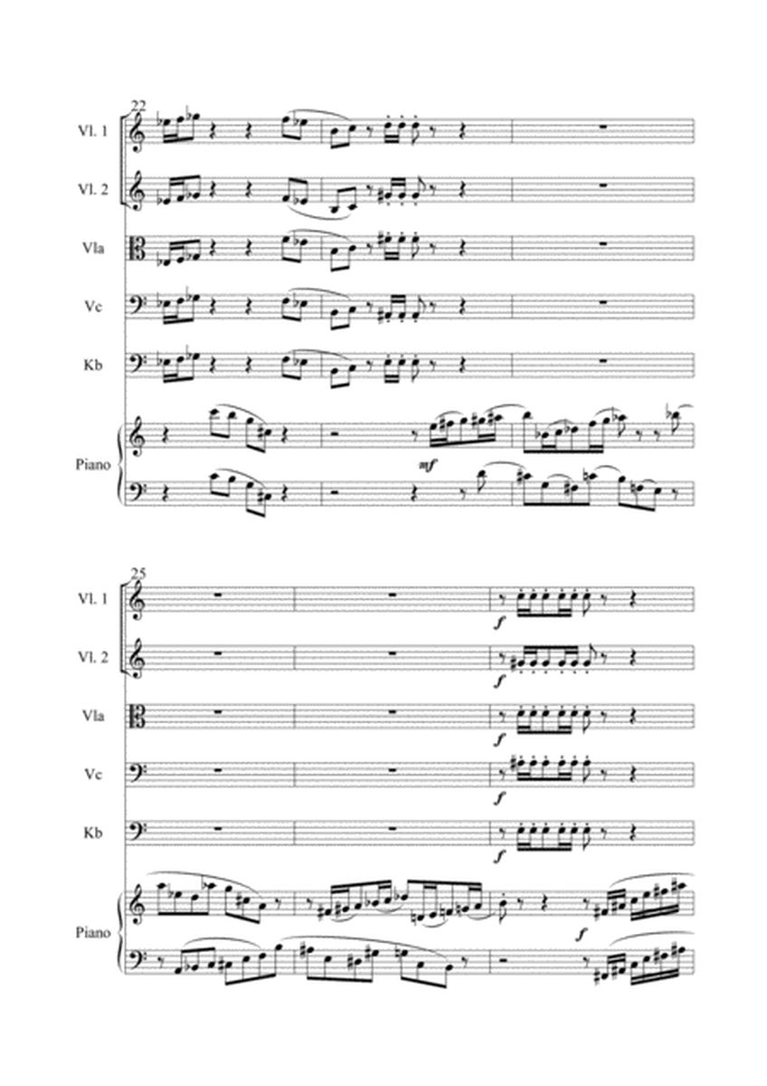 Concertino /Fantasie) für Klavier und Streichorchester