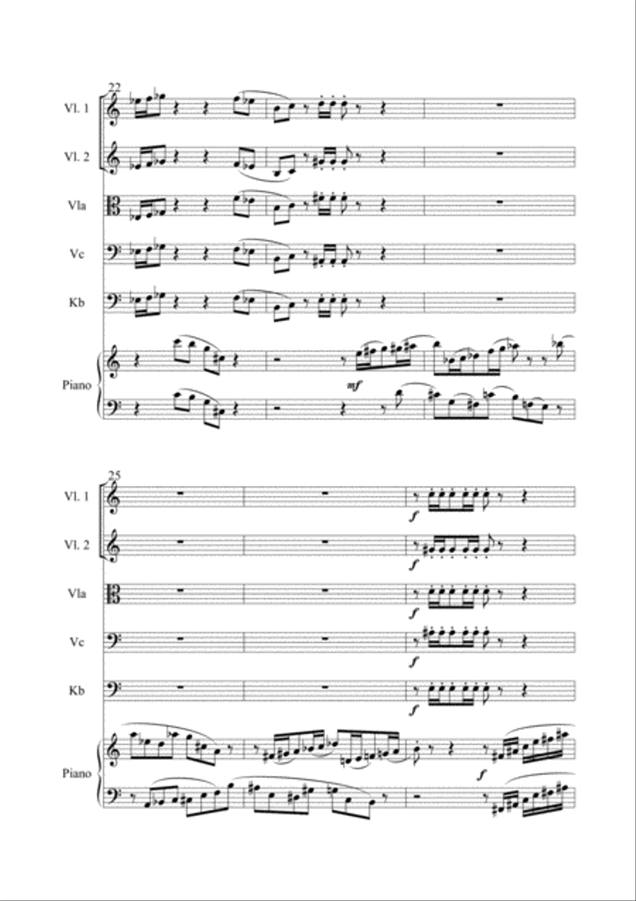 Concertino /Fantasie) für Klavier und Streichorchester String Orchestra scores gallery preview page 5