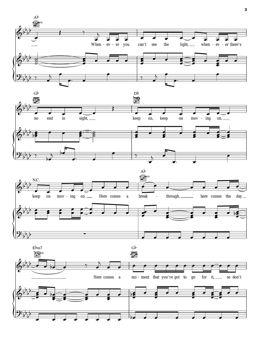 Breakthrough Piano, Vocal, Guitar scores gallery preview page 3