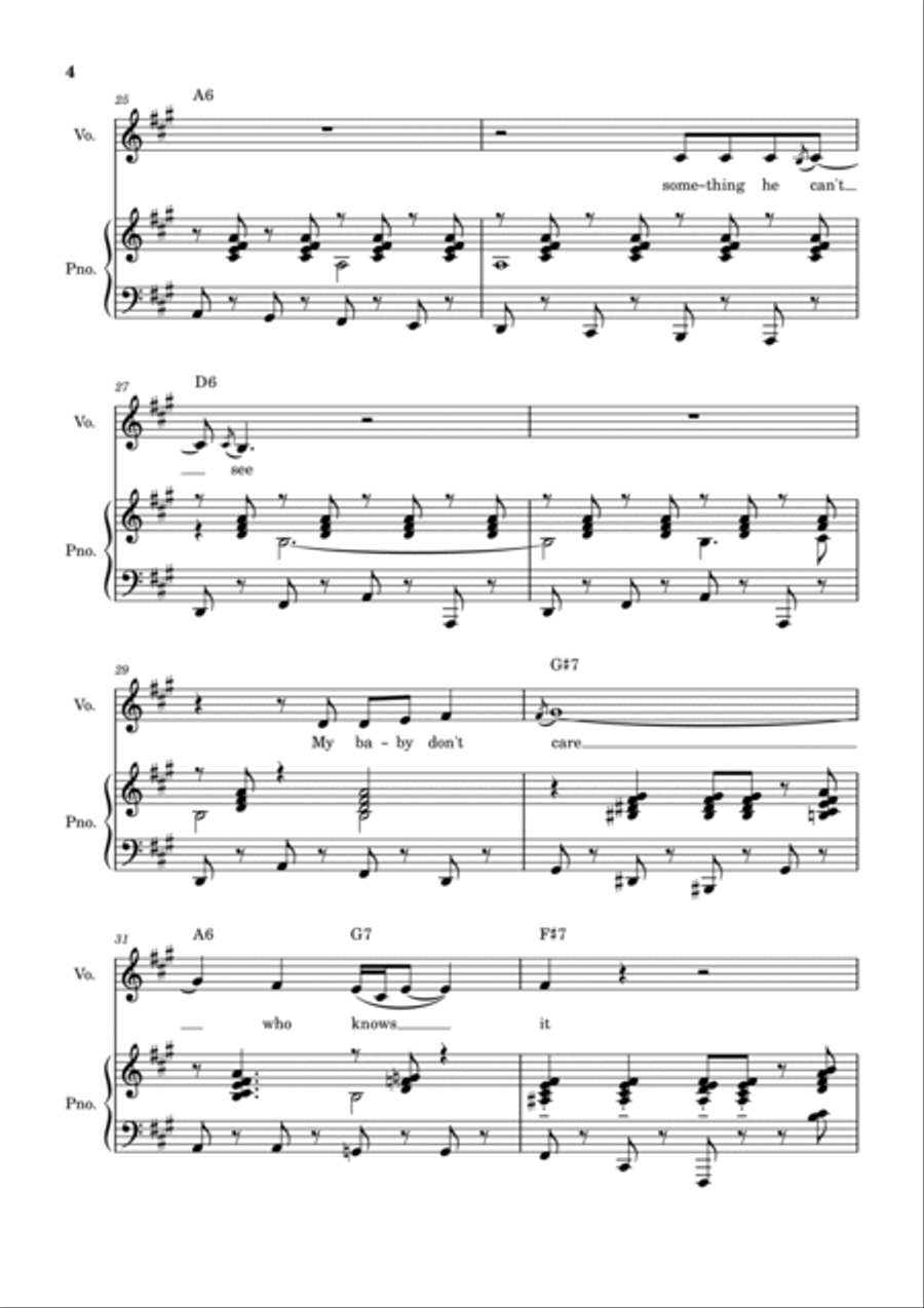 My Baby Just Cares For Me Voice scores gallery preview page 4