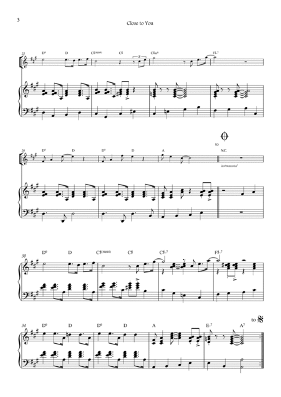 Close To You Close To You Flute Solo scores gallery preview page 3