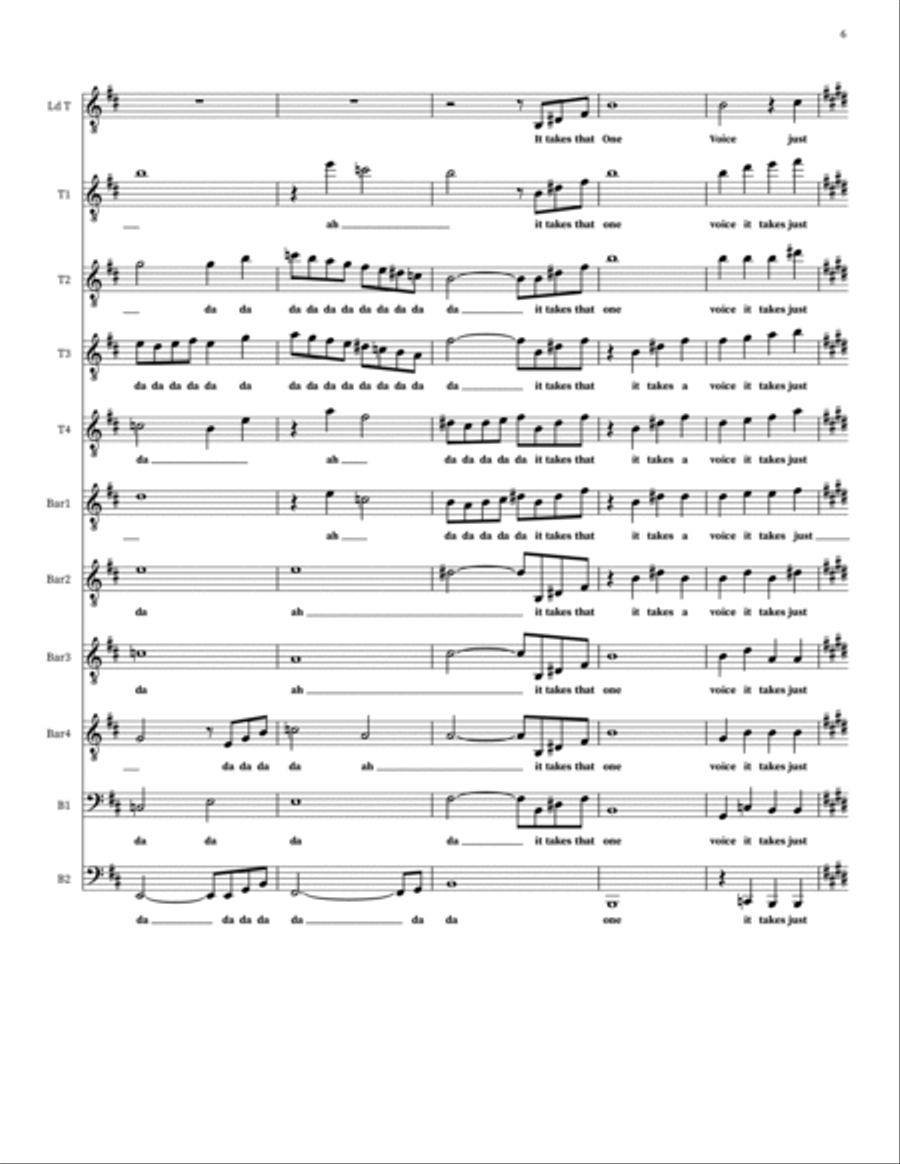 One Voice One Voice Choir scores gallery preview page 6