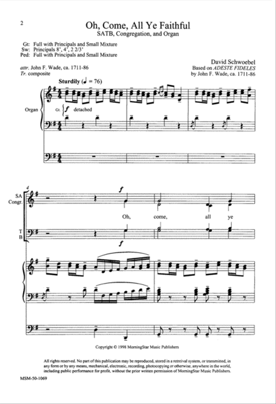 Oh, Come, All Ye Faithful 4-Part scores gallery preview page 1