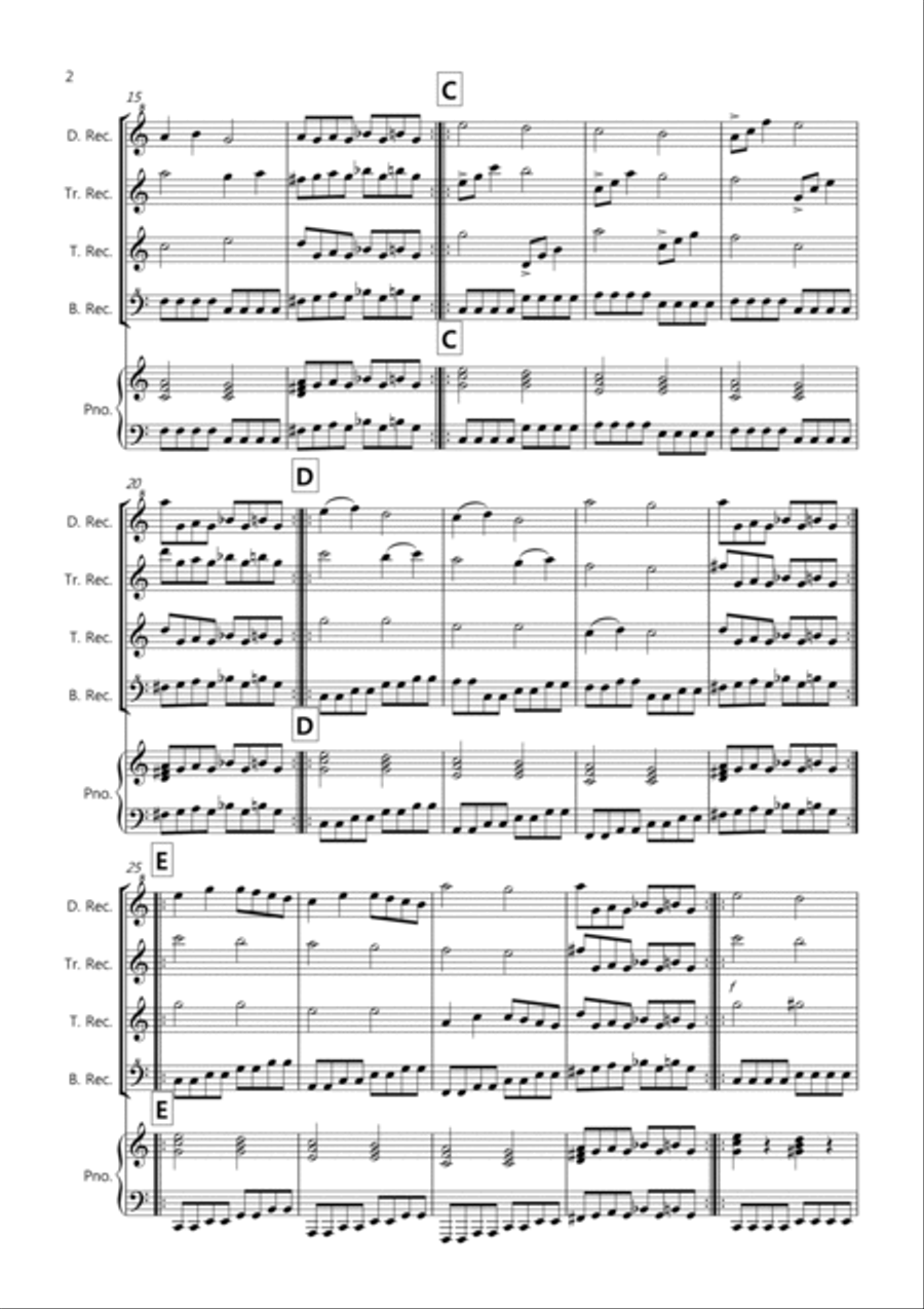 Pachelbel Rocks! for Recorder Quartet Recorder scores gallery preview page 2