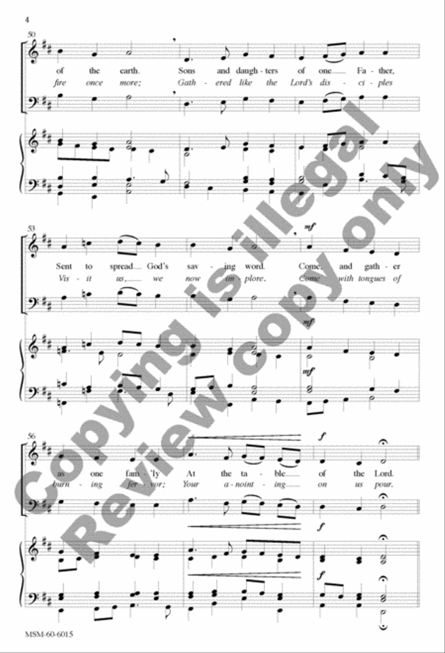 Sound the Bell of Holy Freedom: Come to Us, O Holy Spirit 4-Part scores gallery preview page 15