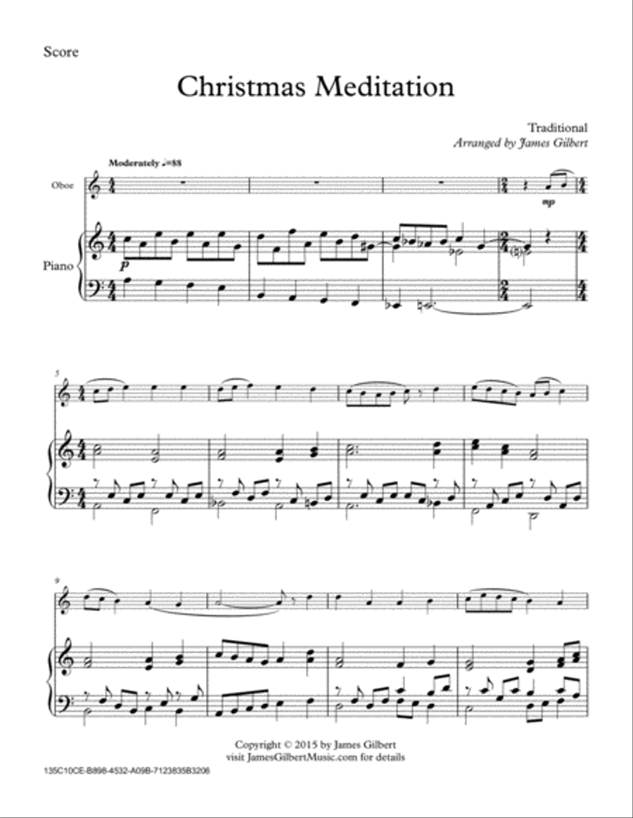 Christmas Meditation Piano scores gallery preview page 1