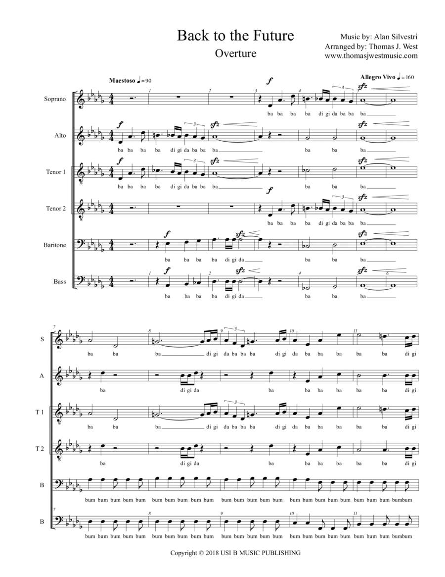 Back To The Future Overture Divisi scores gallery preview page 1