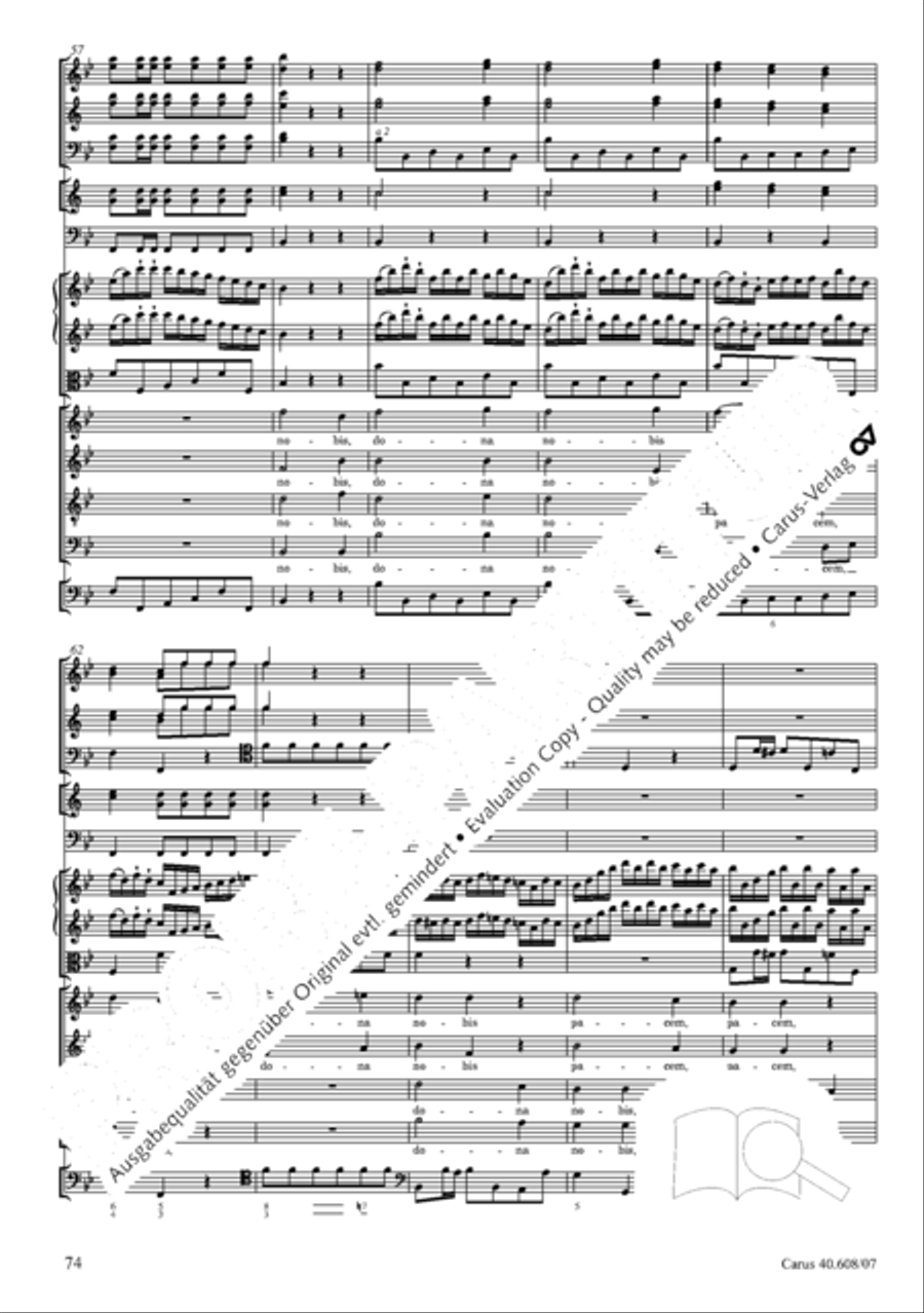 Missa Sancti Bernardi von Offida in B 4-Part scores gallery preview page 89