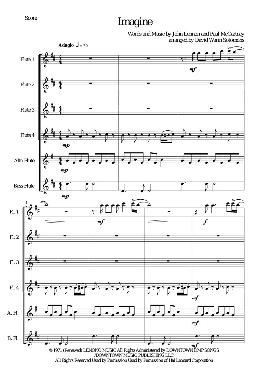 Imagine Imagine Woodwind Ensemble scores gallery preview page 1