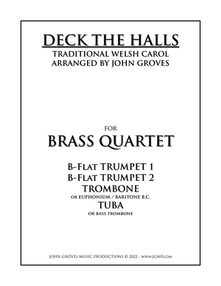 Book cover for Deck The Halls - 2 Trumpet, Trombone, Tuba (Brass Quartet)