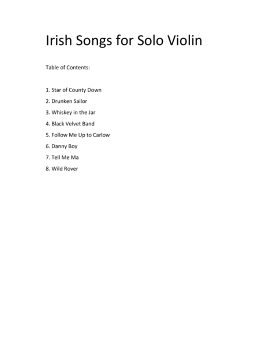 Irish Songs for Solo Violin image number null