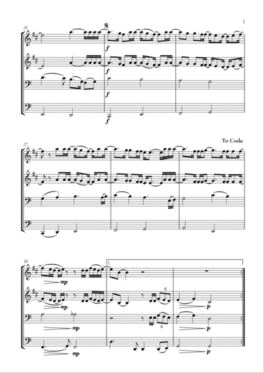 When We Were Young Brass Quartet scores gallery preview page 3