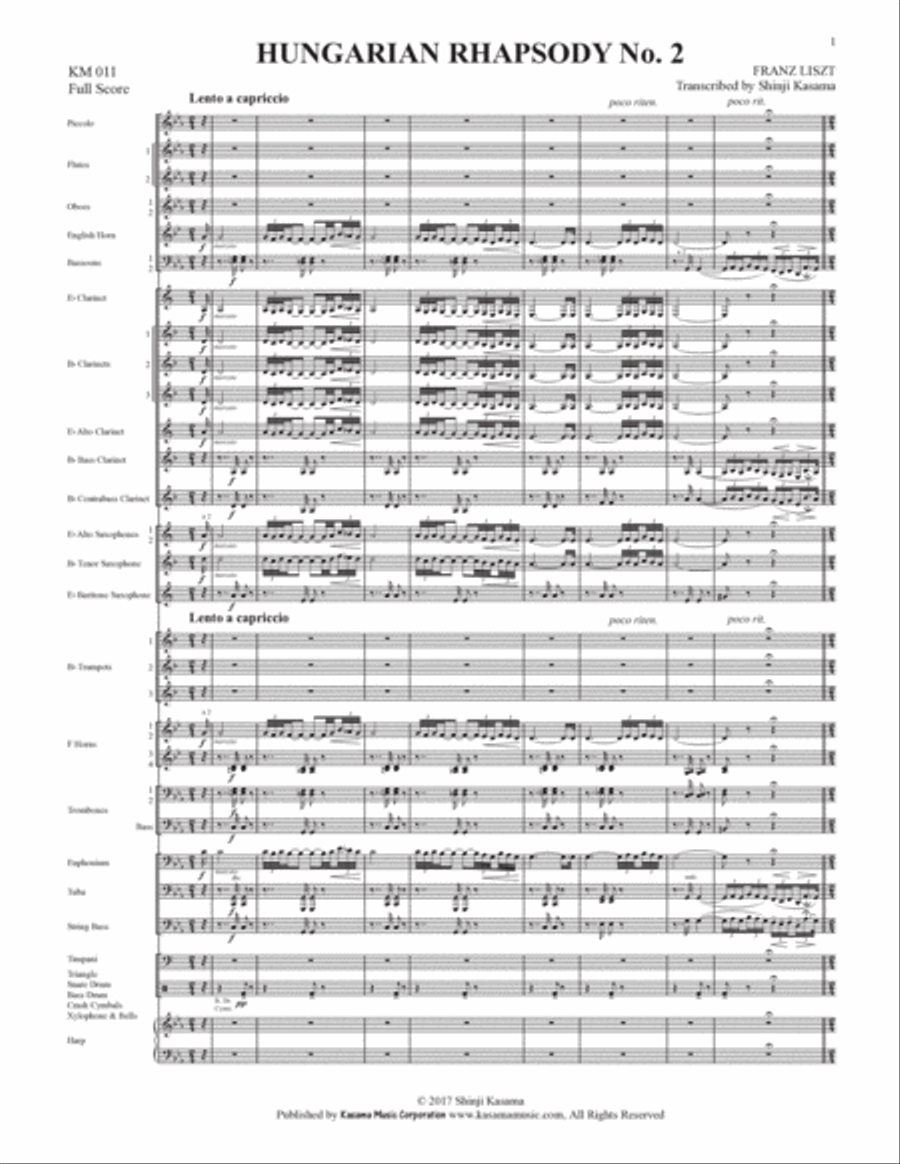 Hungarian Rhapsody No. 2 (8/5 x 11) Concert Band scores gallery preview page 3