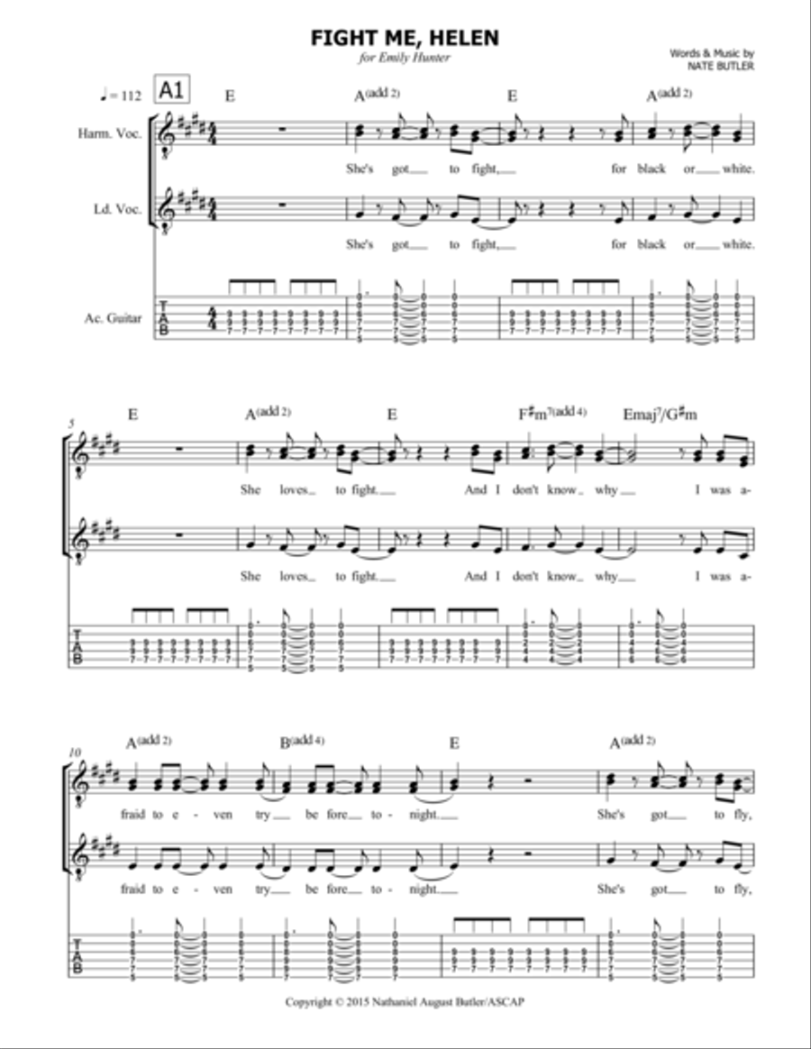 Fight Me, Helen Fight Me, Helen Electric Guitar scores gallery preview page 1