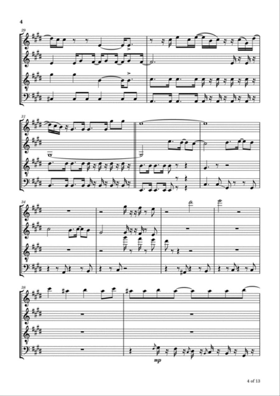 I'm Not In Love Woodwind Quartet scores gallery preview page 5