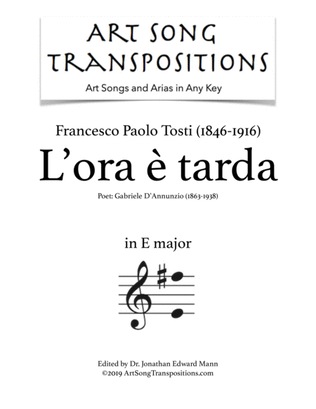 TOSTI: L'ora è tarda (transposed to E major)