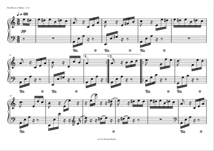 Timeless Elegance: Für Elise Easy Piano Sheet Music PDF image number null