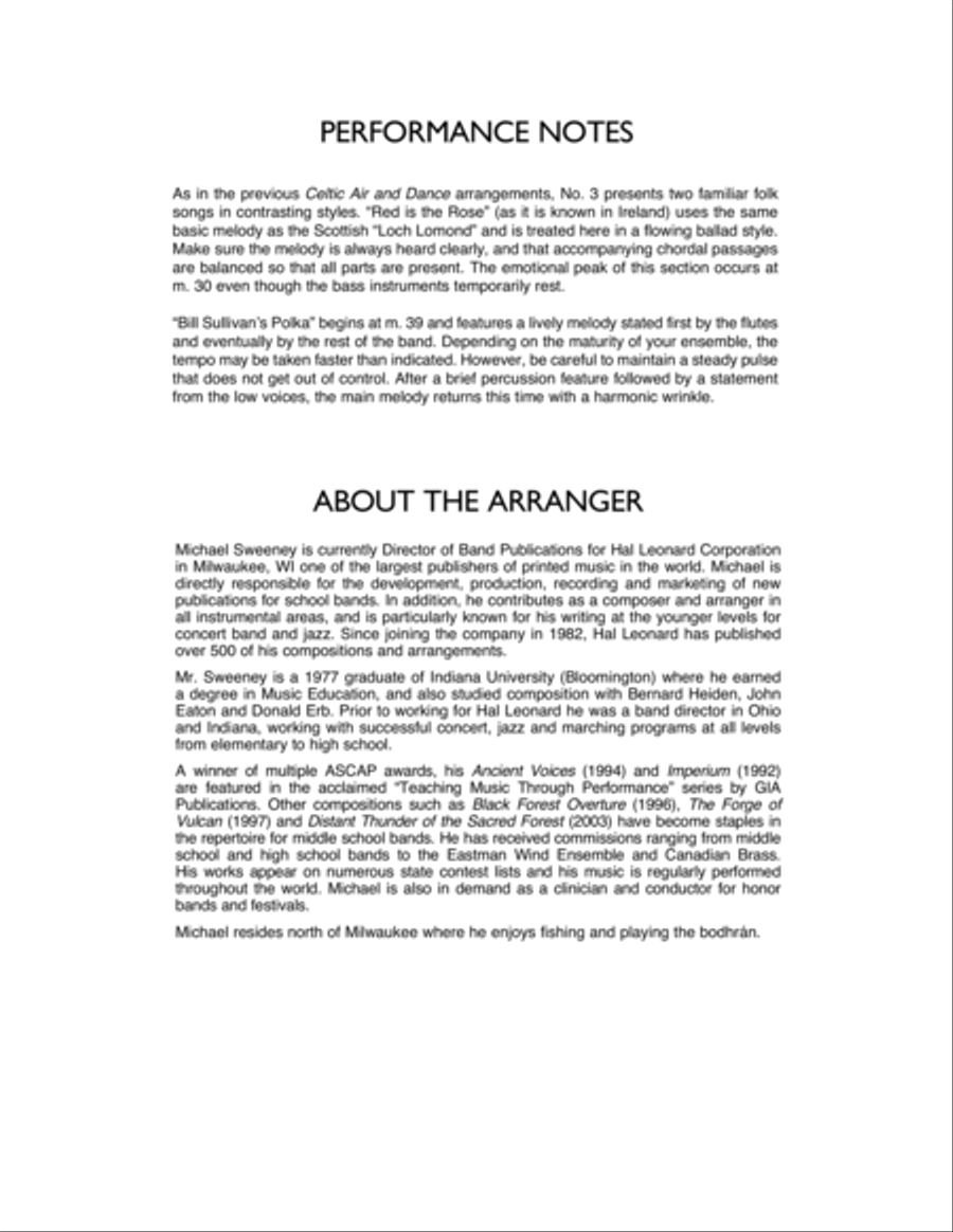 Celtic Air & Dance No. 3 - Full Score Concert Band scores gallery preview page 2