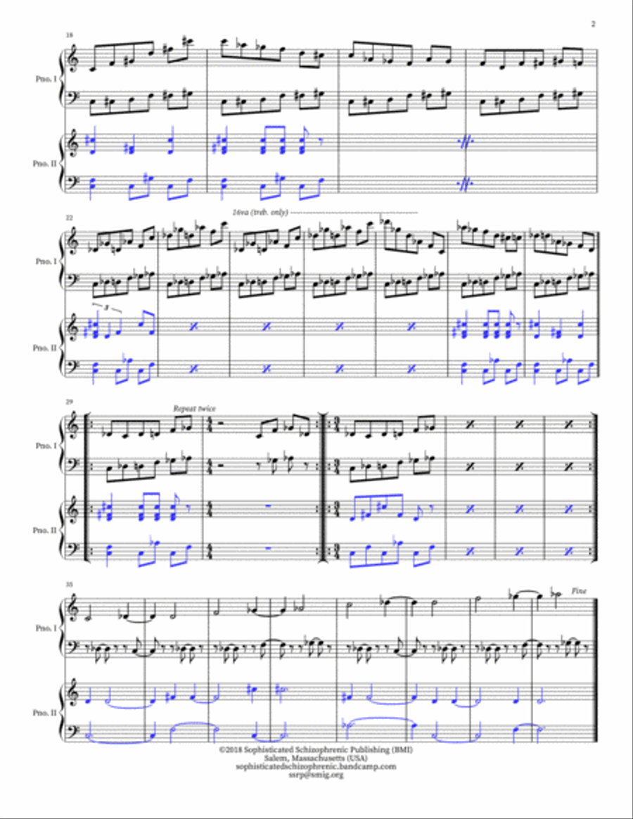 Pesky Recall Piano Duet scores gallery preview page 2
