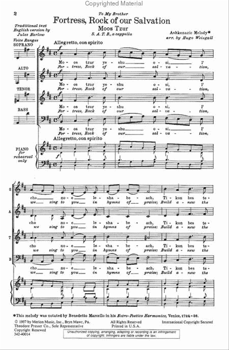 Fortress, Rock Of Our Salvation 4-Part scores gallery preview page 2