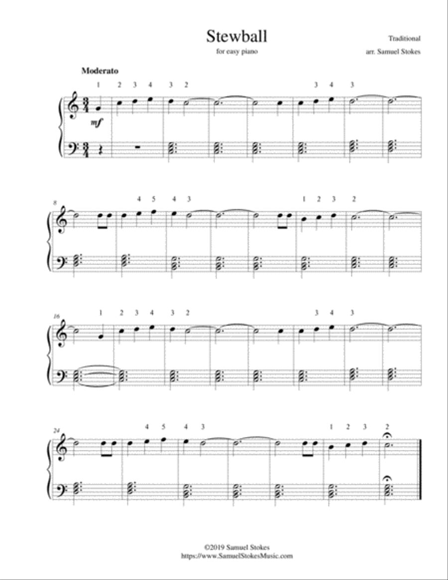 Stewball - for easy piano Easy Piano scores gallery preview page 1