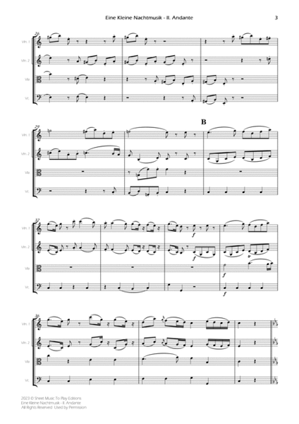 Eine Kleine Nachtmusik (2 mov.) - String Quartet (Full Score and Parts) image number null