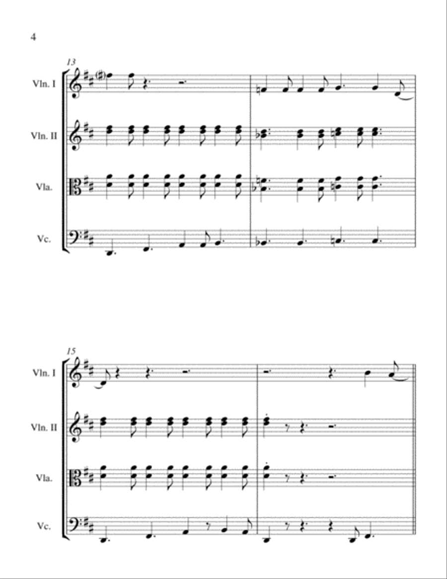 Crazy Little Thing Called Love String Quartet scores gallery preview page 6