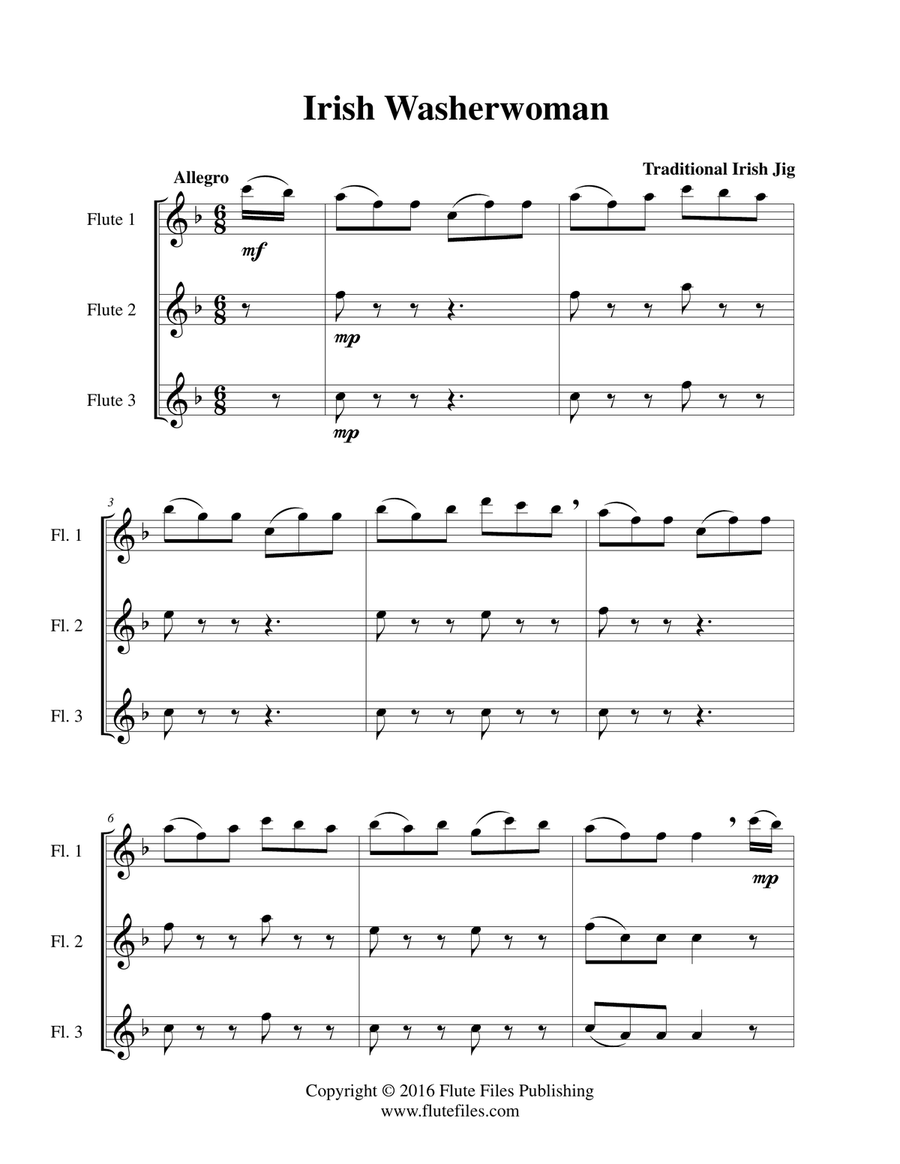 Irish Washerwoman - Flute Trio Flute Trio scores gallery preview page 3