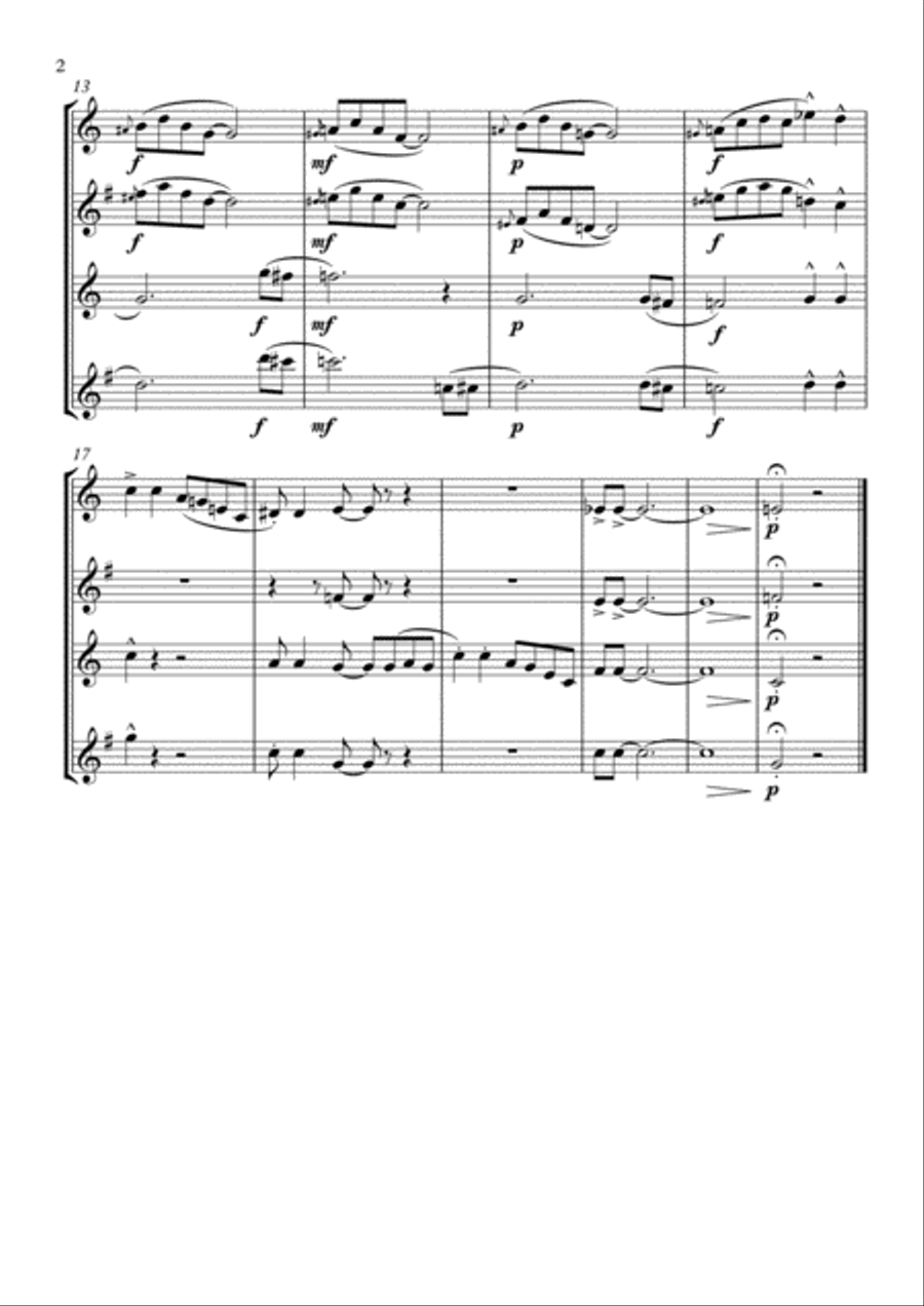 Freeway - Sax Quartet Saxophone Quartet scores gallery preview page 2